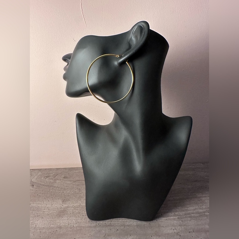 2” Gold Tone Hoop Earrings
